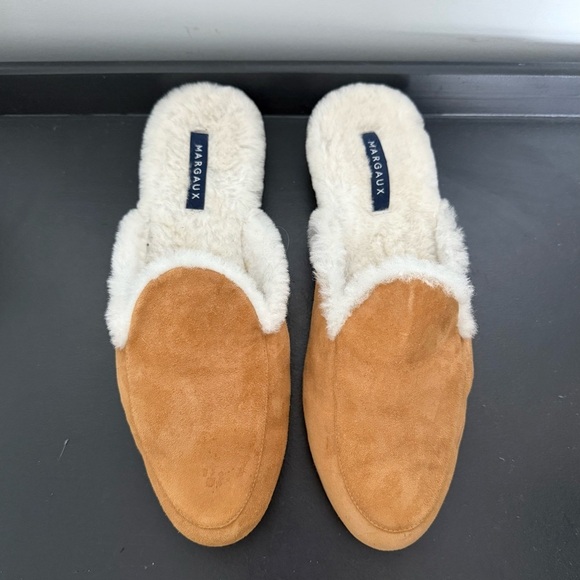Margaux tan suede shearling mule flat shoes - size 8 (38) - Picture 6 of 7